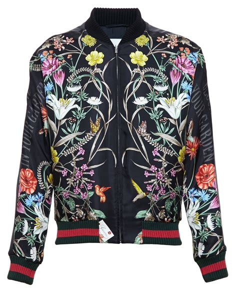 gucci floral embroidered bomber jacket|gucci men's denim trucker jacket.